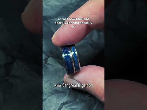 Blue Sandstone Titanium Ring