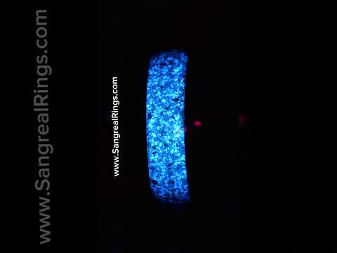 Titanium Sand Ring + Blue UV Glow | Custom Handcrafted Band With Your Own Keepsake Sand