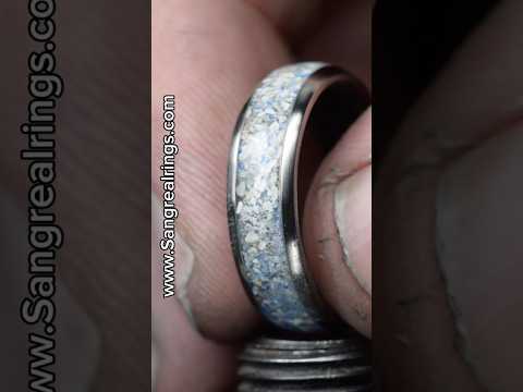 Titanium Sand Ring with Your Custom Keepsake Beach Sand