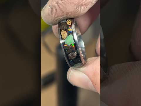 Sangrealrings titanium jurassic ring - Handcrafted Inlay