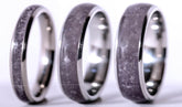 Sangreal Rings amethyst titanium ring with polished silver edges and purple crystal inlay