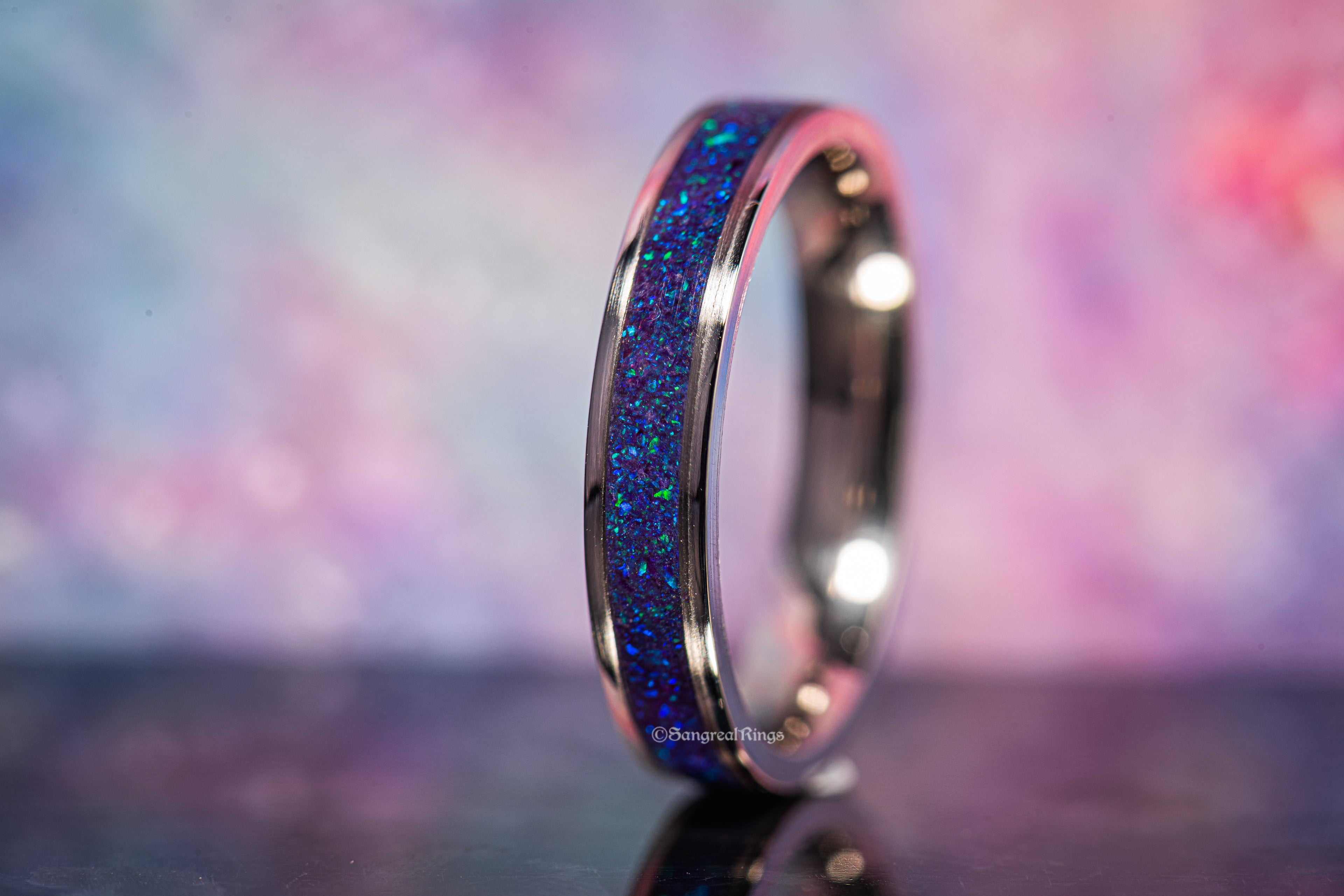 Crushed Purple Opal - 4mm Titanium Core