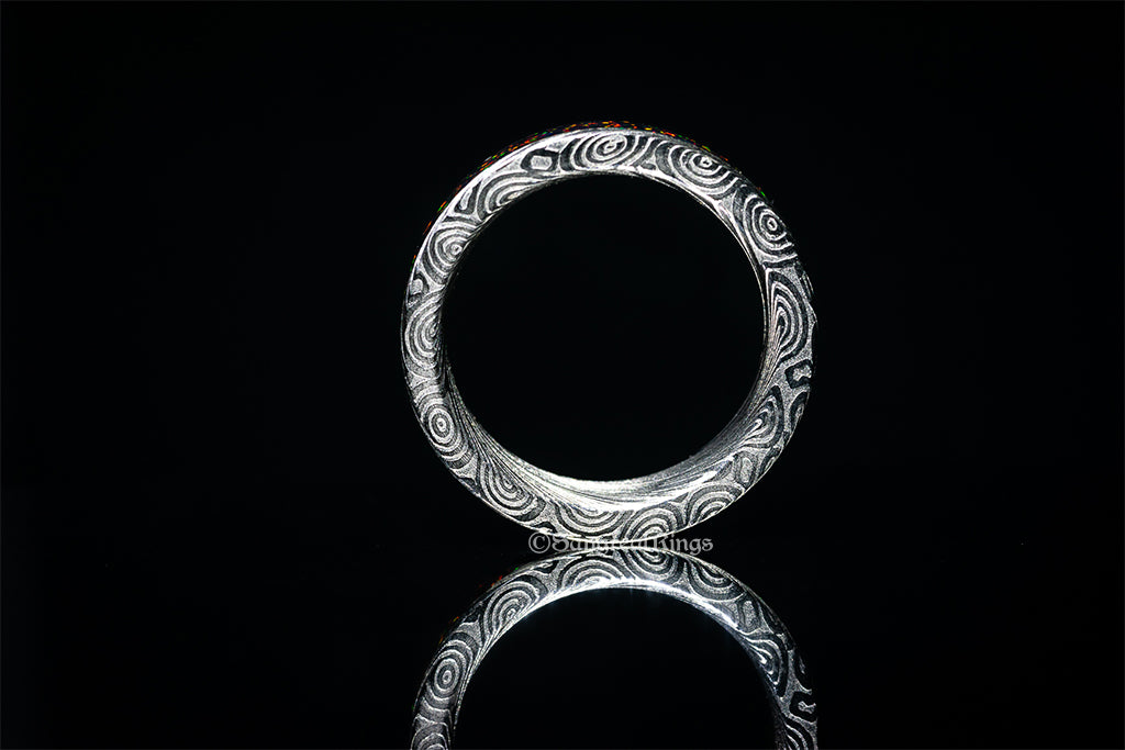 Swirl Damascus Steel & Opal
