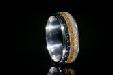 Sangreal Rings titanium sand ring with layered split inlay sand texture