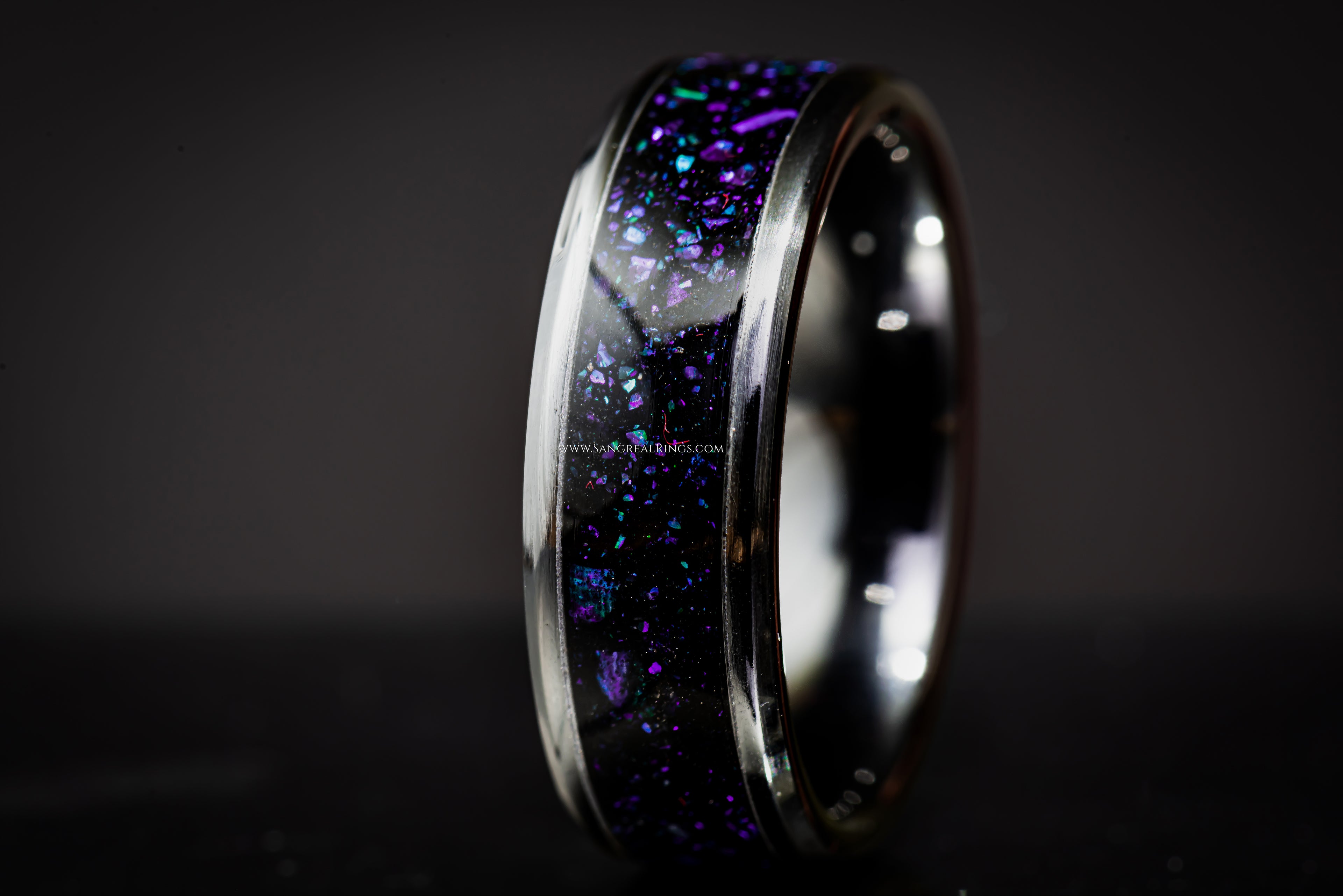 Onyx & Opal - Black Ceramic Core – Sangreal Rings