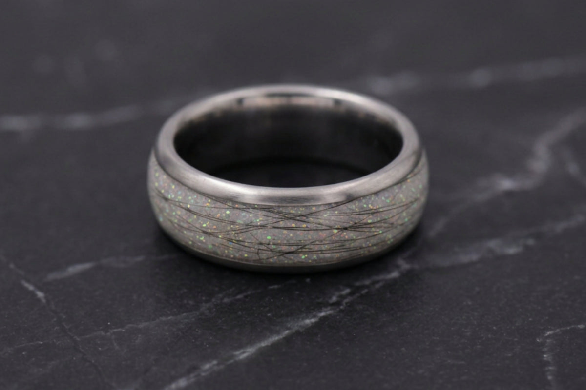 Pet Fur Ring | Titanium | Handcrafted, 100% Resin-Free