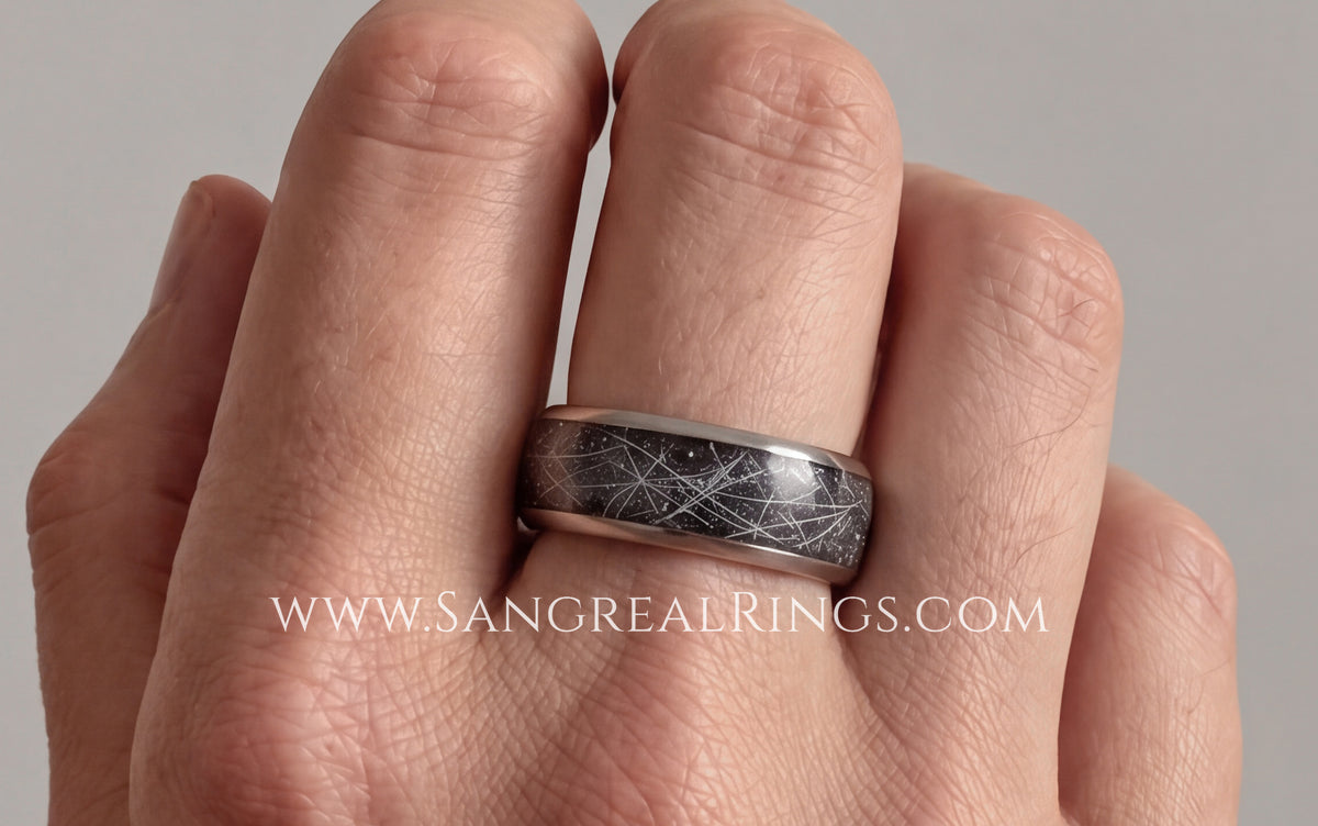 Pet Keepsake Ring | Dog Fur, Cat Whiskers, Horse Hair | Titanium | Handcrafted, 100% Resin-Free