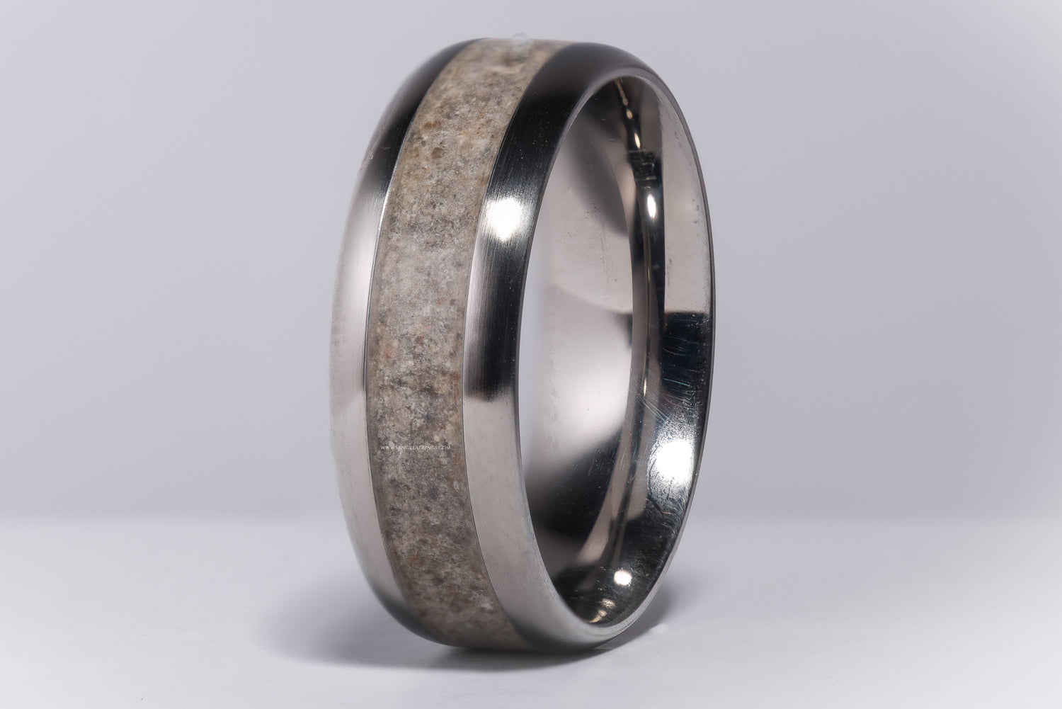 Coprolite (Dinosaur Poop) Fossil Titanium Ring