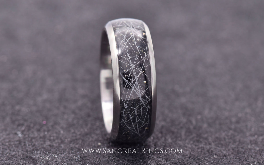 Pet Keepsake Ring | Dog Fur, Cat Whiskers, Horse Hair | Titanium | Handcrafted, 100% Resin-Free