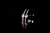 Sangreal Rings black ceramic sand ring with dual sand texture bands on black background