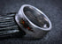 Unique alternative mens galaxy ring band with black and red galaxy COSMIC SCAR design by Sangreal Rings