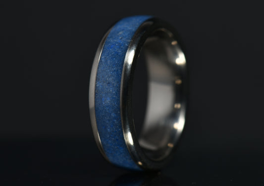 Azurite Crystal Titanium Ring