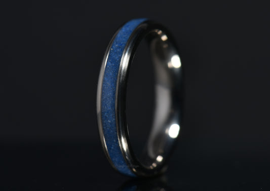 Azurite Crystal Titanium Ring