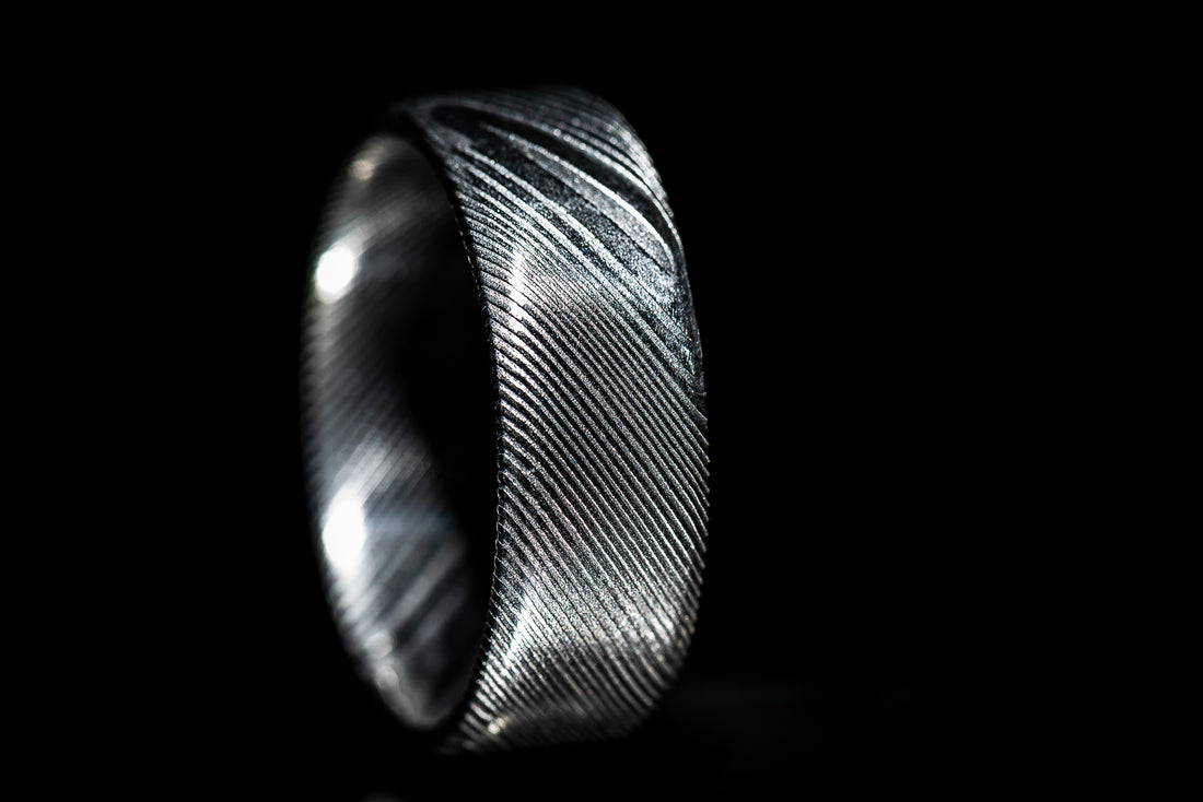 Damascus Steel Band 8mm wide