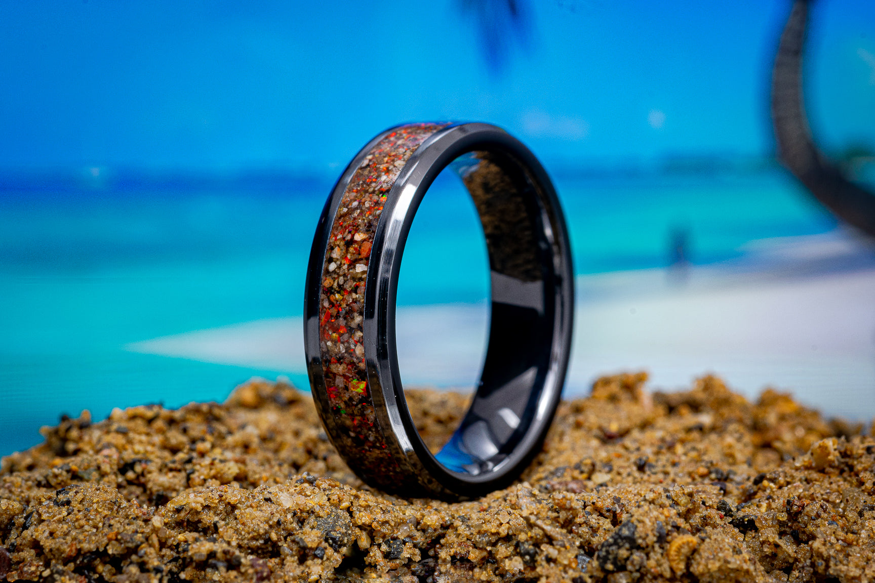 The Sand Ring - Black Ceramic Core – Sangreal Rings