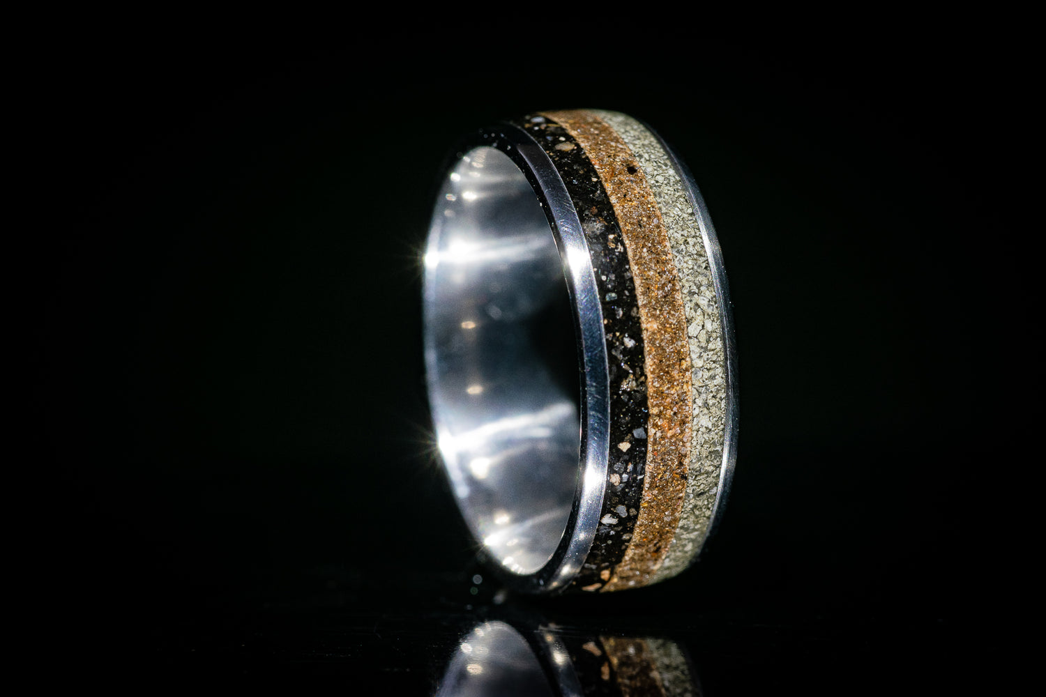 Split Inlay Sand Ring - Titanium core