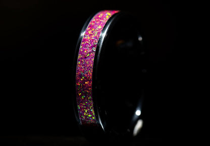 Pink Fire Opal - Black Ceramic Core