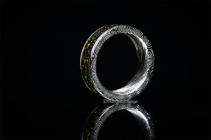 Swirl Damascus Steel &amp; Opal