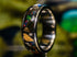 Sangrealrings unique lost world ring with colorful stones and metallic inlay on black band